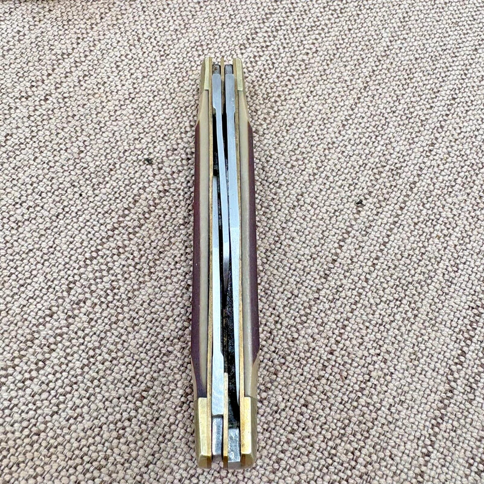 SCHRADE Old Timer Senior Stockman 8OT Brown 3-Blade Folding Pocket KNIFE EDC -78