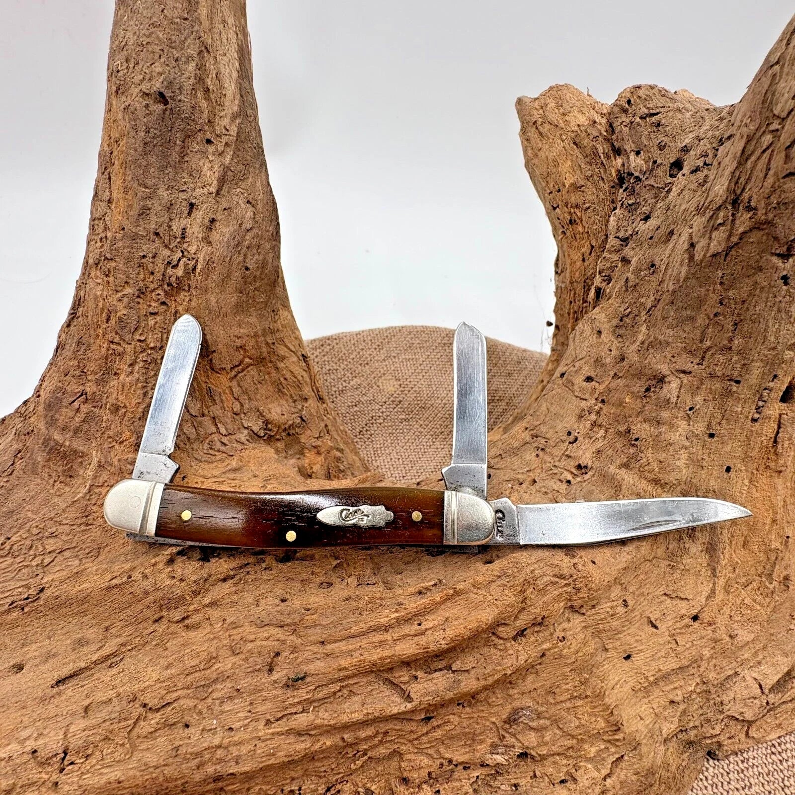 CASE XX Knife Made in USA 6318 SS Medium Stockman Smooth Antique BONE Handles 97