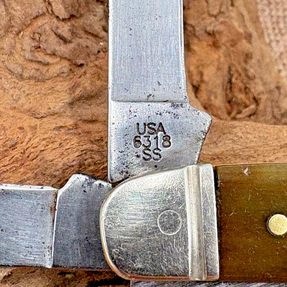 CASE XX Knife Made in USA 6318 SS Medium Stockman Smooth Antique BONE Handles 97