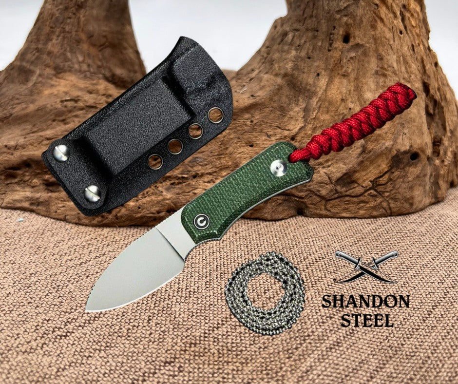 CIVIVI Baby Banter Fixed Blade Knife Micarta Handle (2.39" Nitro-V Blade) C23045-2