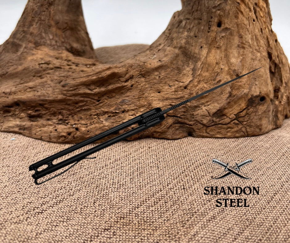 CIVIVI Navo Flipper Knife Black G10 Handle (3.25" Black Stonewashed Nitro-V Blade) C25015A-1