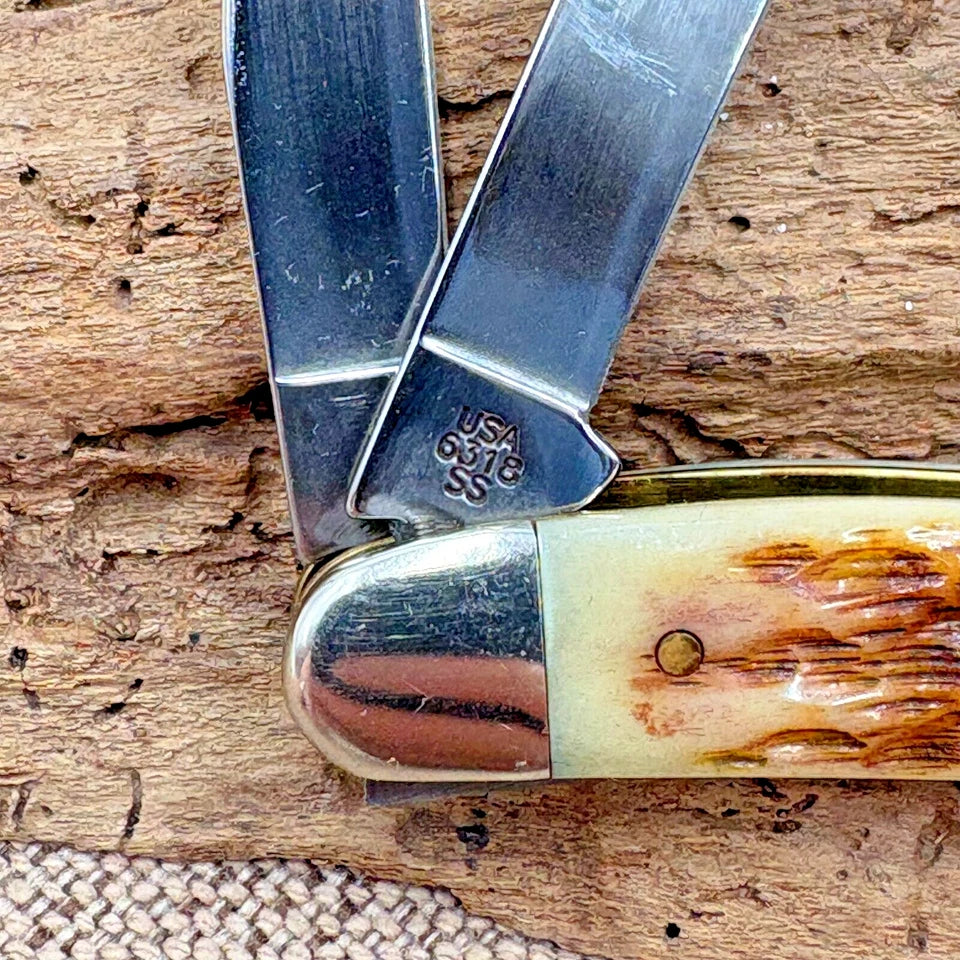 Case XX 2001 Stockman Amber Jigged Bone Folding Pocket Knife 6318ss (100)