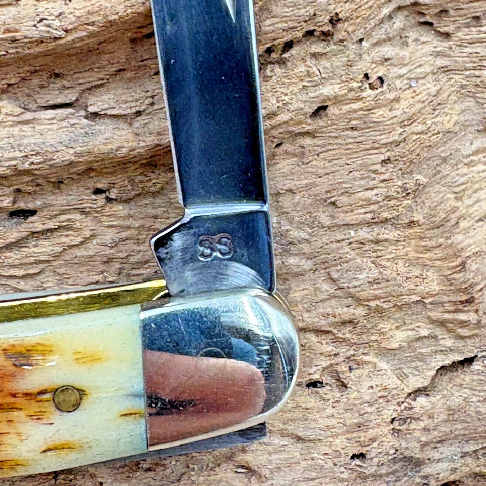 Case XX 2001 Stockman Amber Jigged Bone Folding Pocket Knife 6318ss (100)