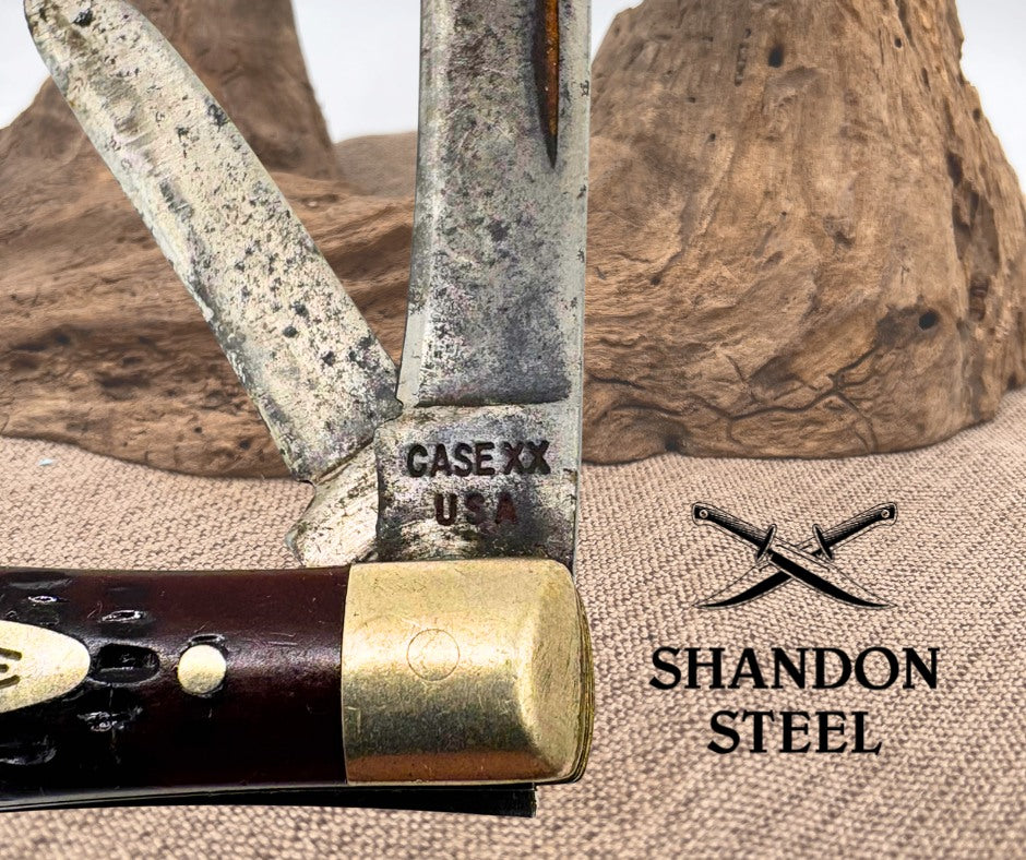 Case XX USA 25 1/2 Small Coke Bottle 2 Blade Folding Pen Knife 2 Dots 1978 (5)