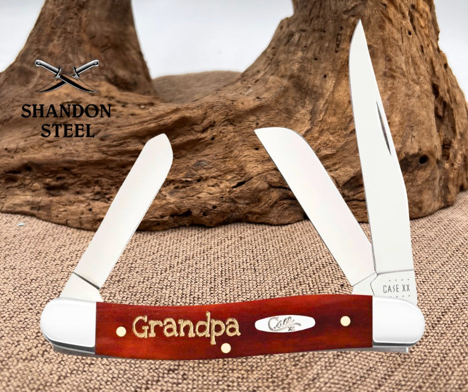 CASE XX KNIVES USA GRANDPA SMOOTH CHESTNUT BONE MEDIUM STOCKMAN KNIFE 10431