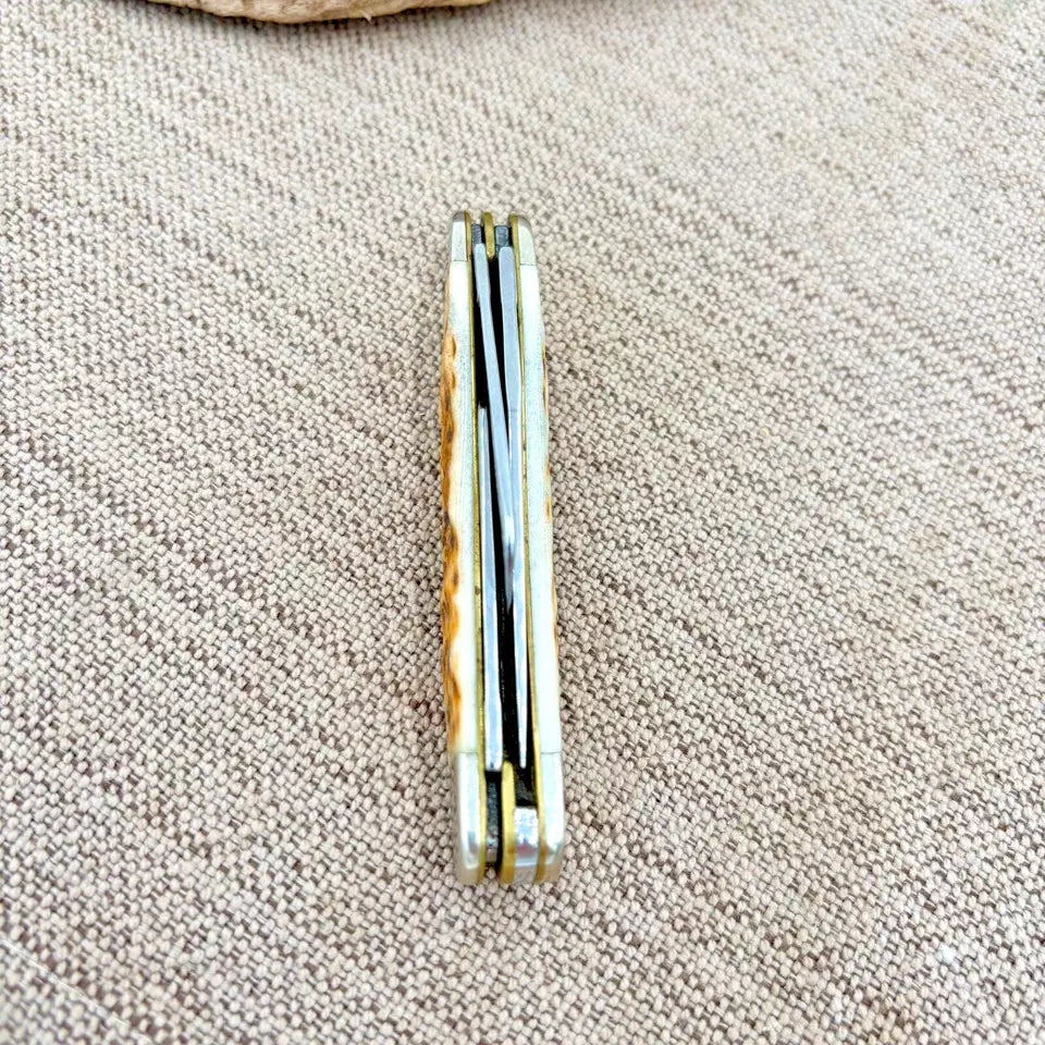 Case XX Med Stockman Knife 6318 Jigged Amber Bone Stainless Pocket Knife (101)