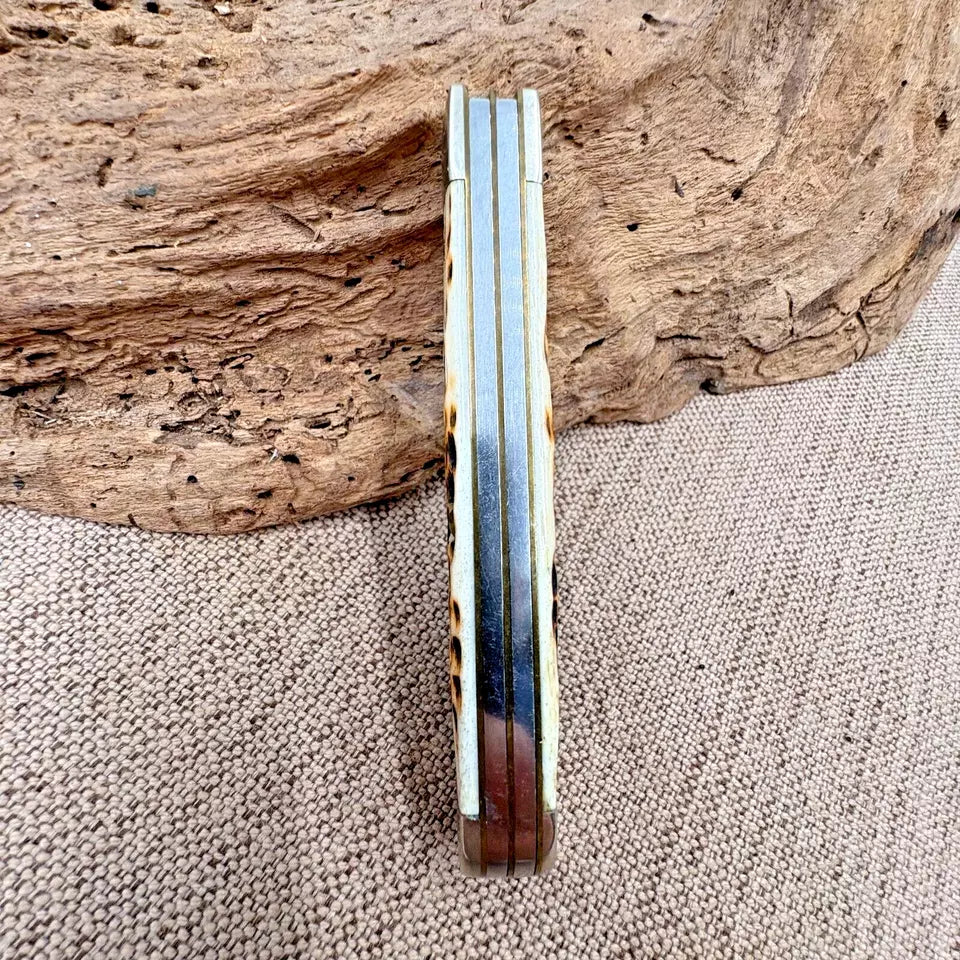 Case XX Trapper 6254 SS Folding Pocket Knife W/Amber Jigged Bone 2003 2 blade 98