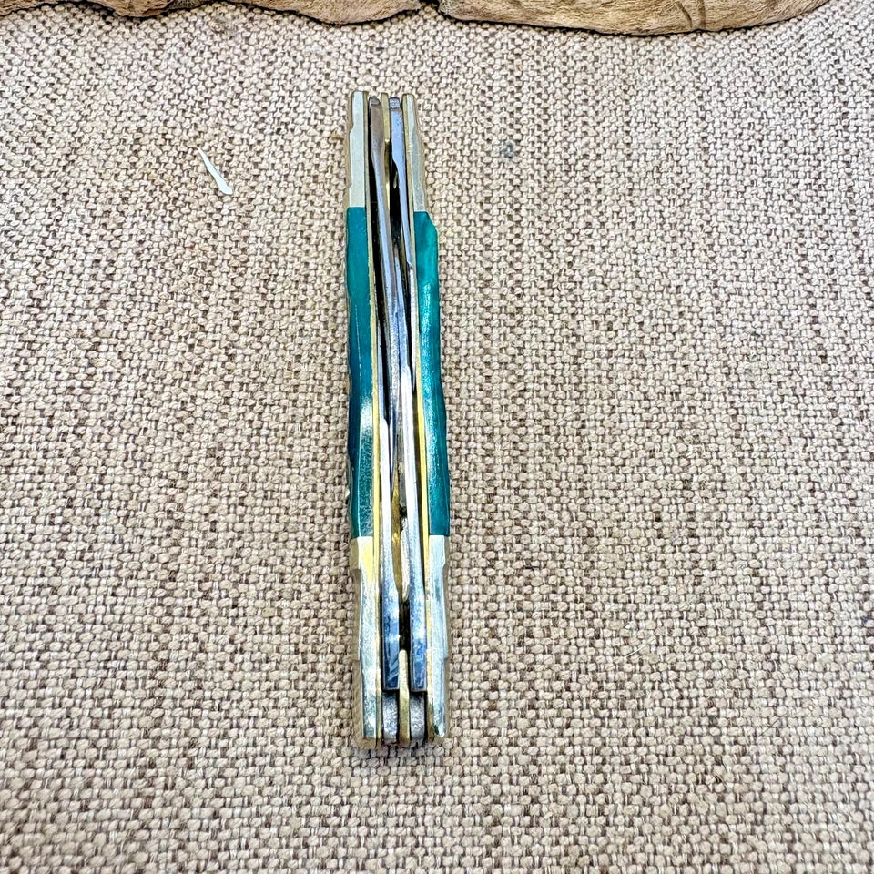 HEN & ROOSTER 324C-GPB CONGRESS 4 Blade Green Bone Pocket Knife Germany (94)