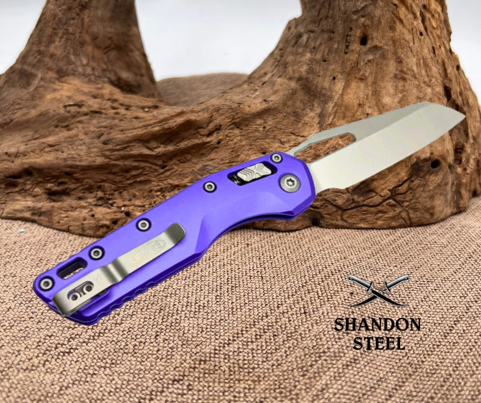Microtech Knives MSI RAM LOK Purple Aluminum & Stonewash M390MK 210-10PU