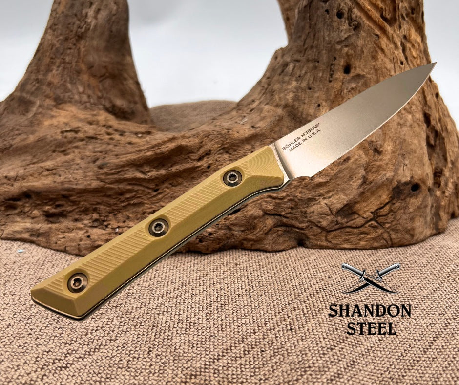 Microtech Paring Knife Ivory G-10 Handle w/ Stonewash M390MK 3500-10IV