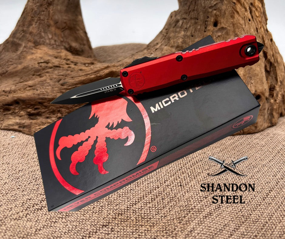 Microtech UTX-85 Gen IV w/ Red Handle & Standard M390MK 12324-1RD