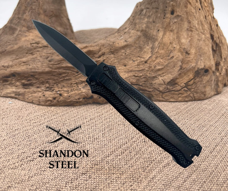 Mini Automatic OTF Keyring Knife Black 104BK