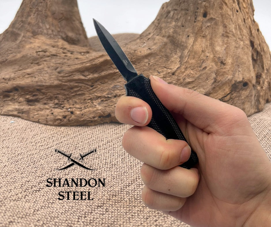 Mini Automatic OTF Keyring Knife Black 104BK