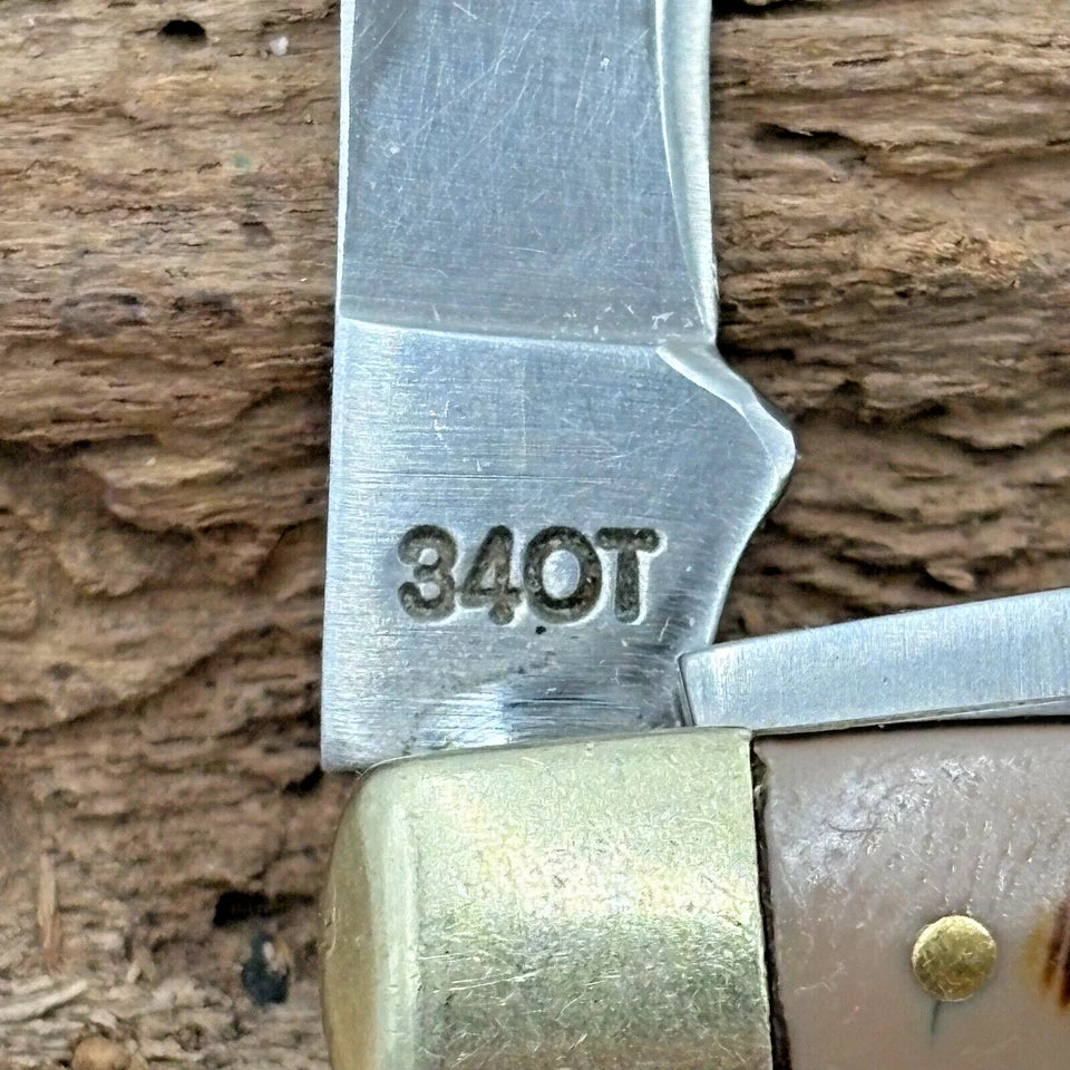 SCHRADE Old Timer 34OT Brown Middleman Folding Pocket KNIFE Clip Pen Spey EDC 90