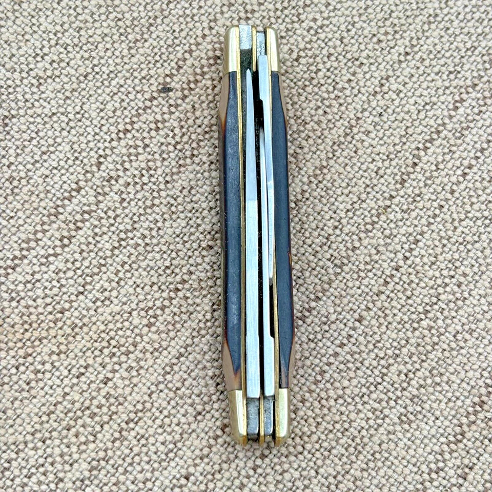 SCHRADE Old Timer 34OT Brown Middleman Folding Pocket KNIFE Clip Pen Spey EDC 90