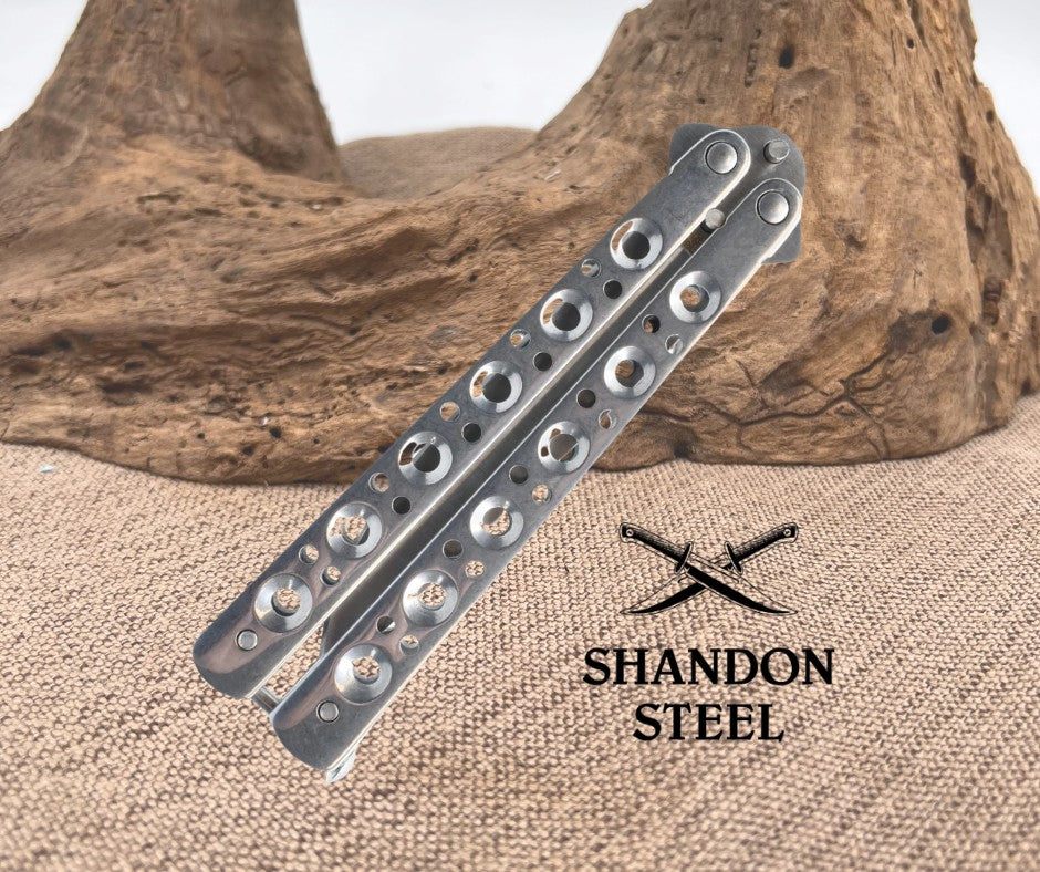 9" Silver Butterfly Knife 130SL