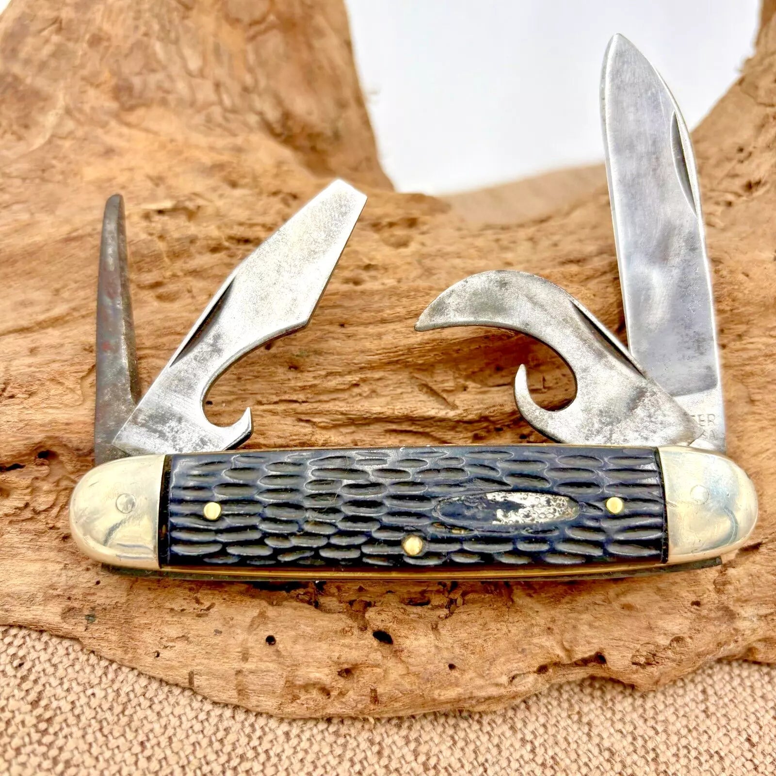 Ulster USA Camp Pocket Knife Scout Camping Delrin Multitool can opener (85)