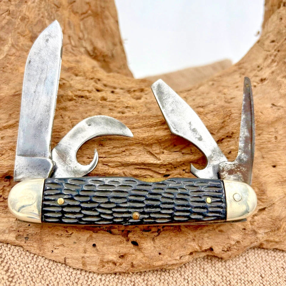 Ulster USA Camp Pocket Knife Scout Camping Delrin Multitool can opener (85)