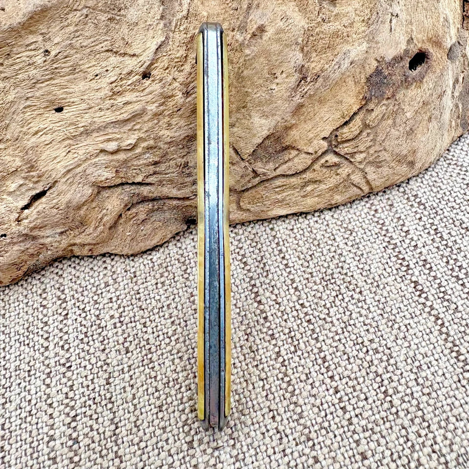 Utica Cutlery Vintage Pearlized Handle Advertising Single Blade Pocket Knife -89