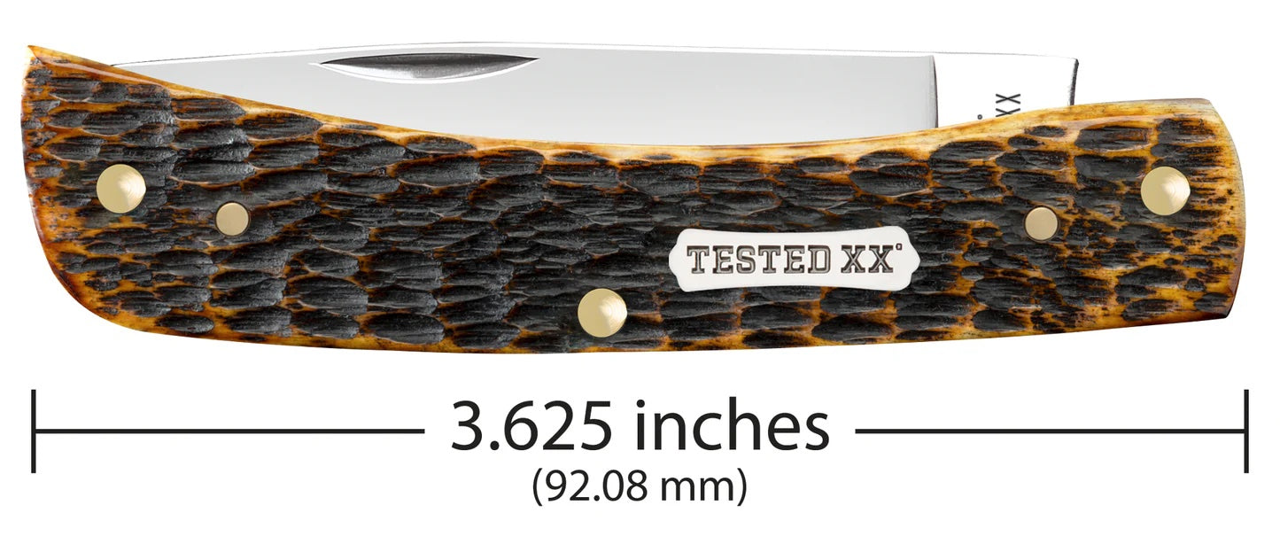 Case xx Knives Rogers Jigged Burnt Amber Bone CS Sod Buster® Jr 51394